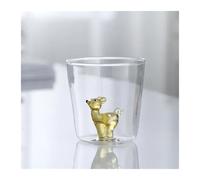 FGUJSUR Creative Handmade BUBBLE GLASS CUP Three-Dimensional Animal and Plant Shape Coffee Milk Drink Cute Transparent Glass Cup(05 Sika deer)
