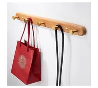 FGUJSUR Crochet mural en bois noir, porte-manteau suspendu for salle de bains, cuisine, chambre à coucher, couloir, crochets muraux, patère vêtements(113-5hooks)