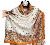 FGUJSUR Écharpe En Coton Et Lin Écharpe élégante en coton et lin for femme, petit châle chaud long, motif floral, idéal for l'automne l'hiver, double usage(Color 02)