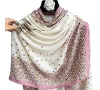 FGUJSUR Écharpe En Coton Et Lin Écharpe élégante en coton et lin for femme, petit châle chaud long, motif floral, idéal for l'automne l'hiver, double usage(Color 04)