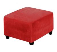 FGUJSUR Housse de Protection Extensible for Pouf, Repose-Pieds, Tabouret, Chaise Rangement, Meubles, Grande Taille(Red,L 80-100CM)