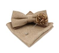 FGUJSUR Nœuds Papillon Pré-Noués Ensemble de mouchoirs et pochettes en coton uni for homme, couleur rose bleu, nœud papillon ultra doux, idéal for une fête mariage(Color 3)