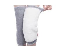 FGUJSUR Plush Knee Pads, Cold Protection, Joint Support, Pressurized Elastic, Sports, Warm, 1 Pair(Straight gray,XL)