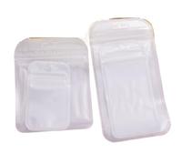 FGUJSUR Pochette Bijoux Lot de 50 sachets blancs transparents à fermeture éclair, film nacré avec trou suspension, for emballage bijoux faire soi-même, pochettes(10.5x15cm)