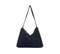 FGUJSUR Pochette de soirée à paillettes for femme, sac élégant orné strass, grande capacité, bandoulière for tous les jours(Black)