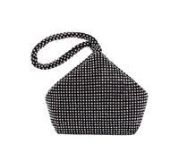 FGUJSUR Pochette de soirée for femme, ornée strass, sac en cristal, pochette bal promo, triangulaire(Black)