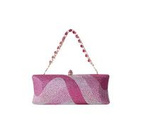 FGUJSUR Pochette élégante for femme ornée de strass, bandoulière chaîne, sac à main raffiné for mariage ou soirée cocktail. Sac en cristal for(Pink)