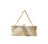 FGUJSUR Pochette élégante for femme ornée de strass, bandoulière chaîne, sac à main raffiné for mariage ou soirée cocktail. Sac en cristal for(Gold)