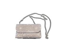 FGUJSUR Pochette for femme ornée de strass, sac à main argenté avec chaîne, soirée tendance for, bandoulière