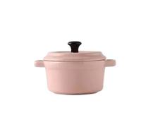 FGUJSUR Ramequins en céramique avec couvercles, compatibles four, for le petit-déjeuner, la crème brûlée, les mini-cocottes, soufflés, et couvercle poignée for soupe à l'oignon, 220 ml(Pink)