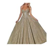 FGUJSUR Robe débardeur Sexy sans Manches et sans Bretelles for Femme, Effet Scintillant doré pour SoiréE, Bal, Cocktail, Club(Color 03,S)