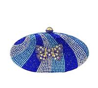 FGUJSUR Sac à main bandoulière femme avec poignée en strass et scintillants, idéal for les soirées mariages(Blue)