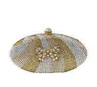 FGUJSUR Sac à main bandoulière femme avec poignée en strass et scintillants, idéal for les soirées mariages(Gold)