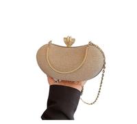 FGUJSUR Sac de soirée mini brillant avec chaîne strass, pochette luxe à paillettes et anse en métal, élégante for robe mariée, sac réception ou banquet(Gold)