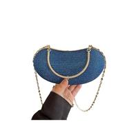 FGUJSUR Sac de soirée mini brillant avec chaîne strass, pochette luxe à paillettes et anse en métal, élégante for robe mariée, sac réception ou banquet(Blue)