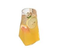FGUJSUR Striped Bud Straight Cocktail Juice Long Drink Milk Shake Cup Flask Liquor Vodka Glasses for Champagne of Wine(Square 500ML)