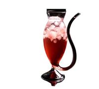 FGUJSUR Transparent Creative Wine Glass Cup Cocktail with Straw For Drinks Beer Clear Glasses Drinkware Bar Tool Gift(03)