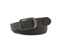 FGUJSUR Unisex Eyeless Needle Metal Rectangle Buckle Woven Women's Belts Elastic Canvas Waistband Casual Pants Jeans Belt for Men(Dark grey)