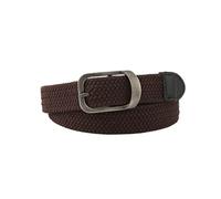 FGUJSUR Unisex Eyeless Needle Metal Rectangle Buckle Woven Women's Belts Elastic Canvas Waistband Casual Pants Jeans Belt for Men(Coffee)