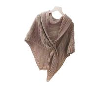 FGUJSUR Winter Shawl Thickened Warm Cloak Scarf Knitting for Women Bandana Scarves Poncho Foulard Hijab(Khaki)