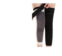FGUJSUR Winter Warm Wool Kneepad Thick Leg Guard Knee Protector Long Thermal Wraps Old People Cold Pads Brace 1 Pair(Black-Plush,L 50-65 kg)