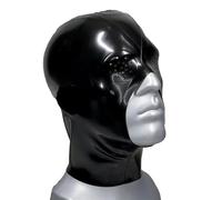 FGUOPLC Latex Tête Couverture Bouche Exposé BDSM Masque Complet Caoutchouc Tête Masque Unisexe Faite Main pour Cosplay Tenue(Size:L-68CM)