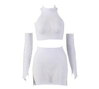 FGUUTYM Bas résille phosphorescents, collants en résille vert sexy et lumineux, collants de lingerie, body taille haute lingerie tumblr, Blanc., taille unique