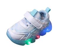 FGUUTYM Baskets de 1 à 6 ans - Chaussures de princesse pour fille - Baskets LED lumineuses - Chaussures de printemps et d'automne - Respirantes - Antidérapantes - À lacets - Flashing Light Casual