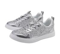 FGUUTYM Baskets d'extérieur à enfiler pour femme - Chaussures de sport à paillettes avec lacets - Chaussures de marche - Chaussures de fitness décontractées - Chaussures de jogging légères