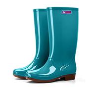 FGUUTYM Bottes de pluie mi-hautes imperméables pour femme, bottes de pluie larges, bottines pour femme, bottes de pluie imperméables à la cheville, chaussures de jardin doublées, chaussures tendance