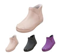 FGUUTYM Bottes en caoutchouc pour femme - Bottes mi-hautes imperméables - Couleur unie - Antidérapantes - Résistantes à l'abrasion - Confortables - En caoutchouc - Résistantes à l'usure - Courtes