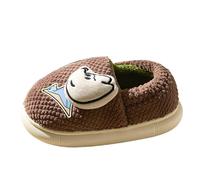FGUUTYM Boys Pantoufles mignonnes avec mousse à mémoire de forme pour enfants en peluche chaude pour l'hiver Chaussures d'intérieur Chaussons enfants garçon 36 ans, café, 32 EU