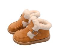 FGUUTYM Boys Toddler Little Kid Warm Furry Winter Ankle Flat Boot Snowproof Solid Color Boots Rubber Sole For Every Cold Day Bottes d'hiver Enfant, marron, 29 EU