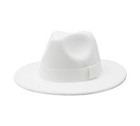 FGUUTYM Chapeau élégant solide pour adulte avec bord enroulable, melon panama, chapeau de pêcheur, chapeau de pêcheur, chapeau classique en laine, chapeau de soleil rond melon homme bleu, Z01-A-blanc,