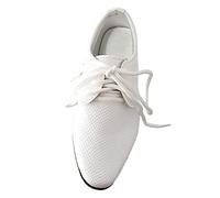 FGUUTYM Chaussures pour enfant garçon 30 lacets - Style britannique - Chaussures de mariage en cuir - Chaussures de danse - Chaussures de costume pour bébé - Chaussures d'uniforme, Blanc., 21 EU
