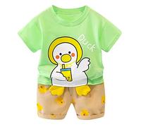 FGUUTYM Costume de baptême pour nouveau-né fille avec motif animal de bande dessinée - 2 pièces, vert, 70