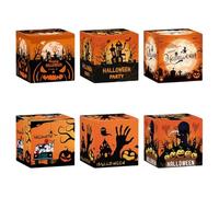FGUUTYM Décoration d'Halloween en papier pour bonbons et collations - Trois boîtes en papier - Accessoires pour événements - Décoration pour enterrement de vie de jeune fille sur la plage (taille A