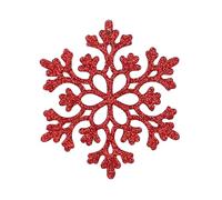 FGUUTYM Décorations de Noël flocons de neige rouge clair ornements en plastique à paillettes pour l'hiver décorations d'arbre de Noël variées artisanat flocons de neige porte-couvercle cuisine (RD3