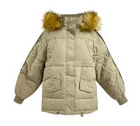FGUUTYM Manteau coupe-vent à capuche pour femme - Couleur unie - Décontracté - Avec fermeture éclair - Veste tendance pour garder au chaud une nouvelle journée, Vert, XL