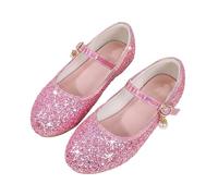FGUUTYM Mary Jane Chaussures à talons bas pour fille avec fleurs Chaussures plates antidérapantes pour bébé, Rose, 35 EU