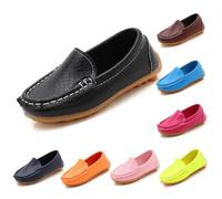 FGUUTYM Mocassins pour tout-petit garçon et fille Chaussures basses plates pour enfants Chaussures bateau souples Slip On Mocassins antidérapants Pantoufles confortables Chaussures d'apprentissage