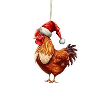 FGUUTYM Noël créatif animal poulet poulet sculpté pendentif arbre de Noël pendentif acrylique suspension de fleurs extérieur (A, taille unique)