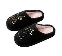 FGUUTYM Pantoufles pour homme et femme avec imprimé amusant d'Halloween, pantoufles d'hiver en peluche doublées en feutre chaud pantoufles d'hiver douces en mousse à mémoire de forme pantoufles