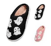 FGUUTYM Pantoufles pour homme et femme avec motif animal mignon - Doublure en feutre - Pour l'hiver - Chaudes et confortables - En feutre - Unisexe - Mousse à mémoire de forme, Z1 noir., 40 EU