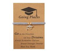 FGUUTYM Pendentif chapeau de doctorant Bracelet tressé Design Graduation Season Bénédiction Carte Bracelet Bracelet Bracelet à bras évasé masse, A, Métal, Pas de gemme