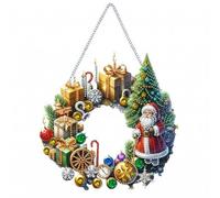 FGUUTYM Pendentif rond de Noël double effet forme spéciale bonhomme de neige Noël art suspendu ornement pot de fleurs haut