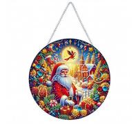 FGUUTYM Pendentif rond de Noël double effet forme spéciale bonhomme de neige Noël art suspendu ornement pot de fleurs haut