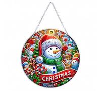 FGUUTYM Pendentif rond de Noël double effet forme spéciale bonhomme de neige Noël art suspendu ornement pot de fleurs haut