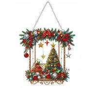FGUUTYM Pendentif rond de Noël double effet forme spéciale bonhomme de neige Noël art suspendu ornement pot de fleurs haut
