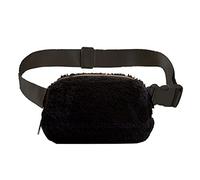 FGUUTYM Sac banane multifonctionnel en peluche pour l'extérieur, une poche poitrine et des hanches, Noir , Taille unique